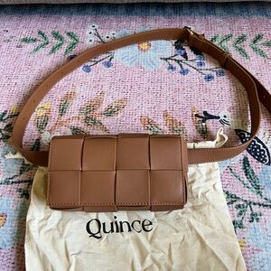 Quince Italian Leather Handwoven Box Belt Bag